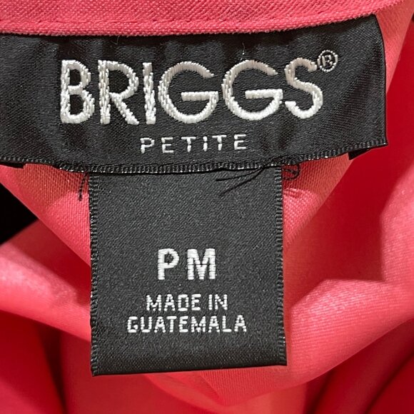 Briggs Petite Jacket Melon Pink Medium M Petite Stretch Button Front - Picture 4 of 8